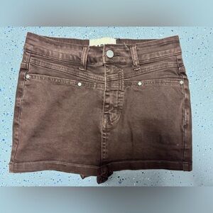 Tenshoppe Brown Denim Mini Skirt